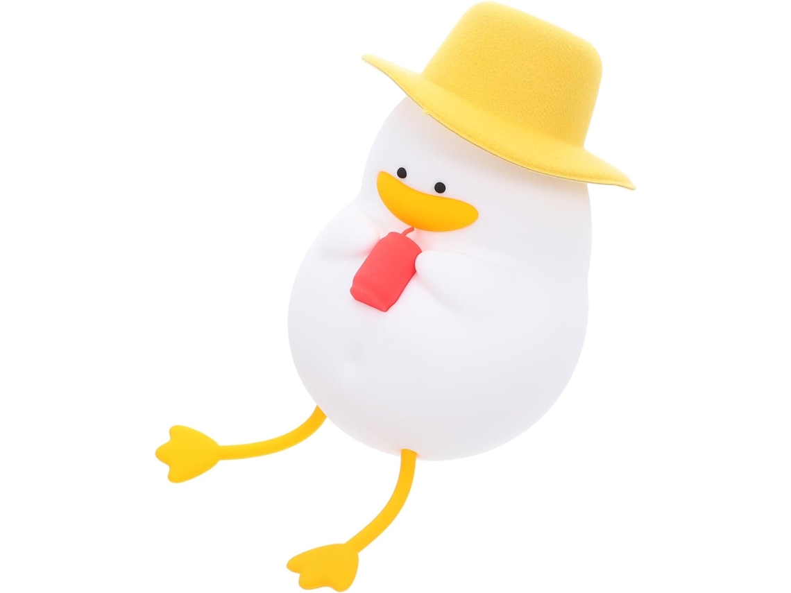 Luminária Noturna Portátil De Led Em Formato Pato Feita Abs Pc E