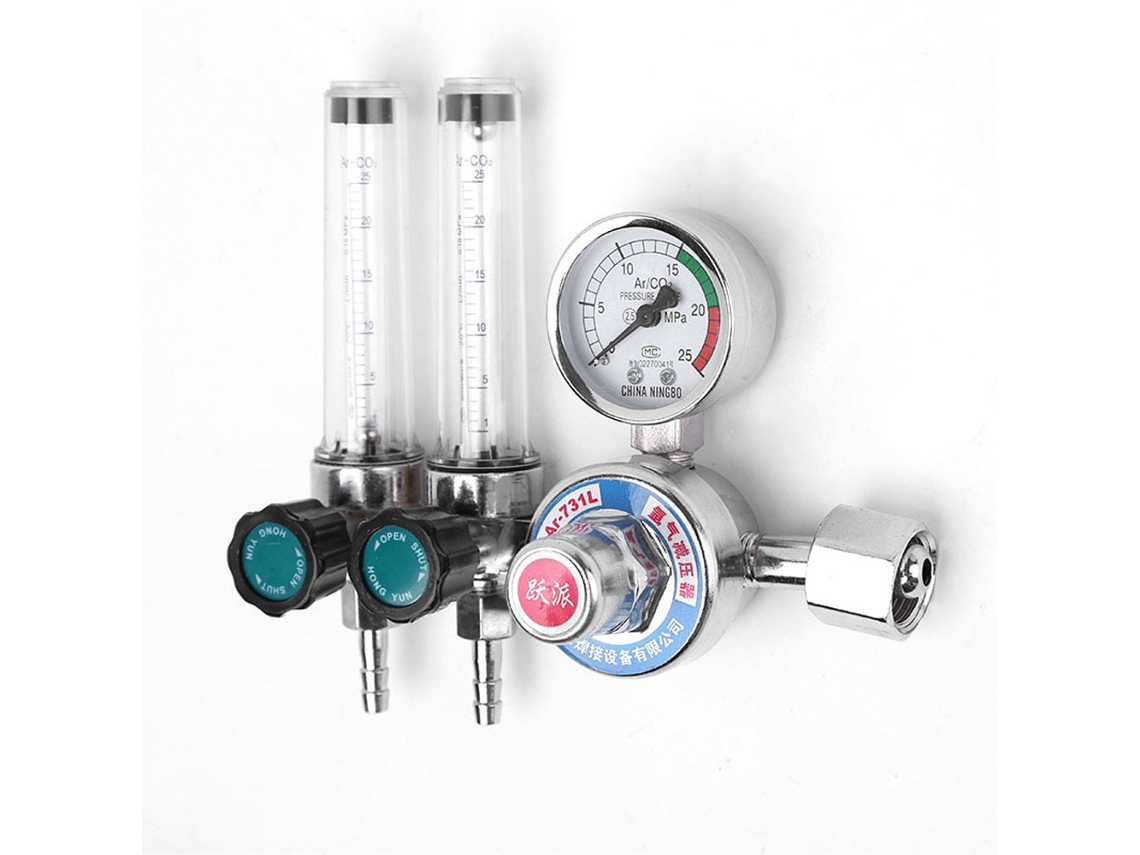 Regulador De Gás Argon Laxiscreed Com Fluxo Dual E Proteção A Choques Para Soldadura Profissional