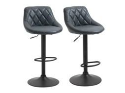 Conjunto de 2 Banquetas Giratórias, Altura Ajustável, Pés de Madeira, 46x48x83 104 Cm S/MARCA