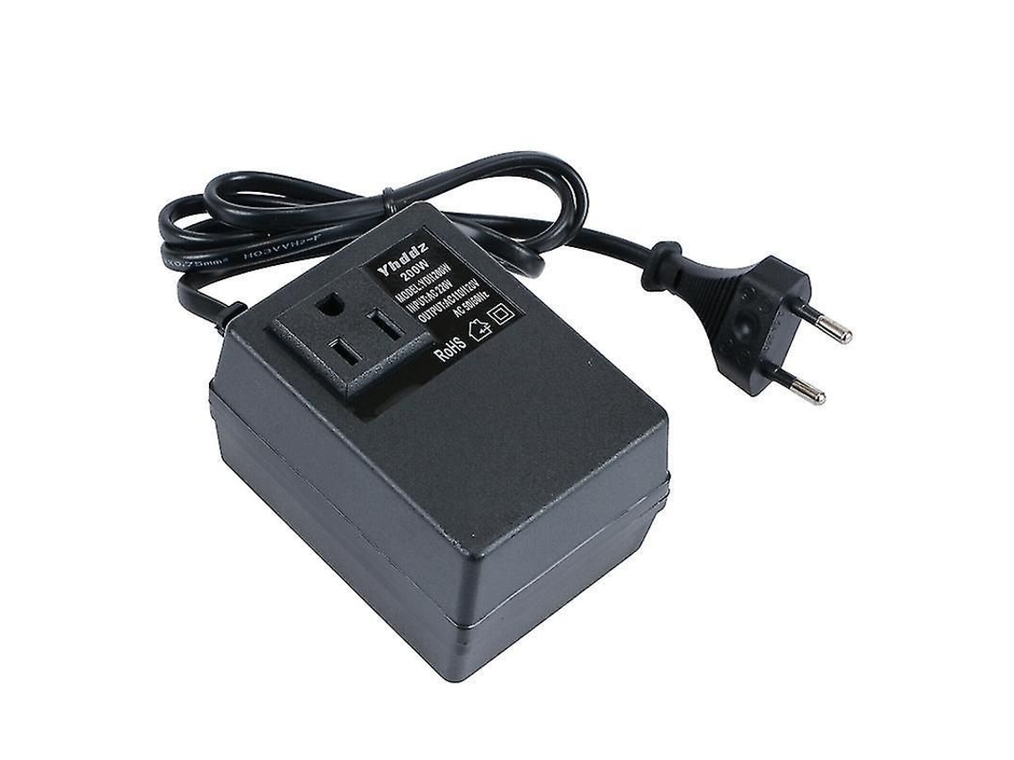 Conversor de Voltagem 200w Transformer 220v para 110v Plug Uk Europeu
