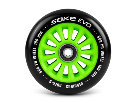 Rodas De Trotinete 100 Mm Verdes 2 Peças Soke