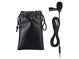 Microfone Lavalier Plug and Play EOOCOO para Celulares com Jack de 3,5mm Transmissão de Vídeo e Áudio