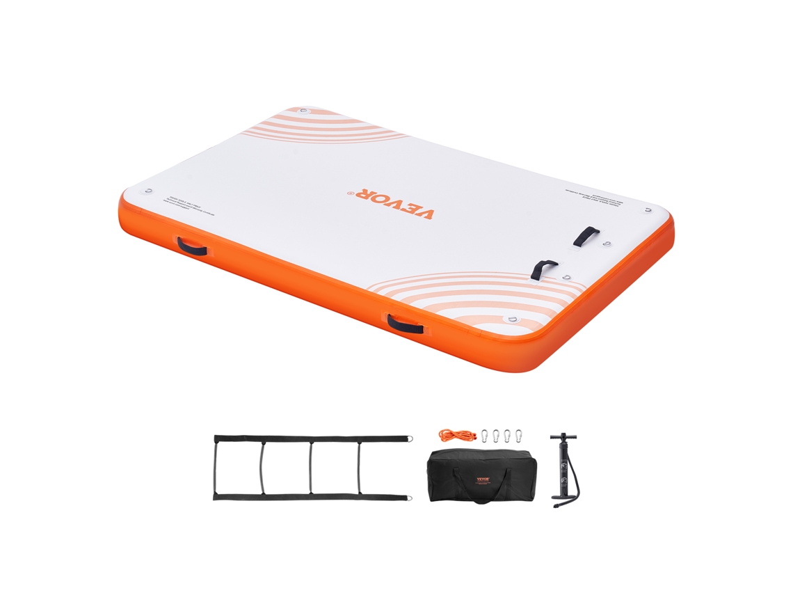 Doca Flutuante Inflável VEVOR 8X5Ft Esteira de Plataforma de Doca Inflável com Escada