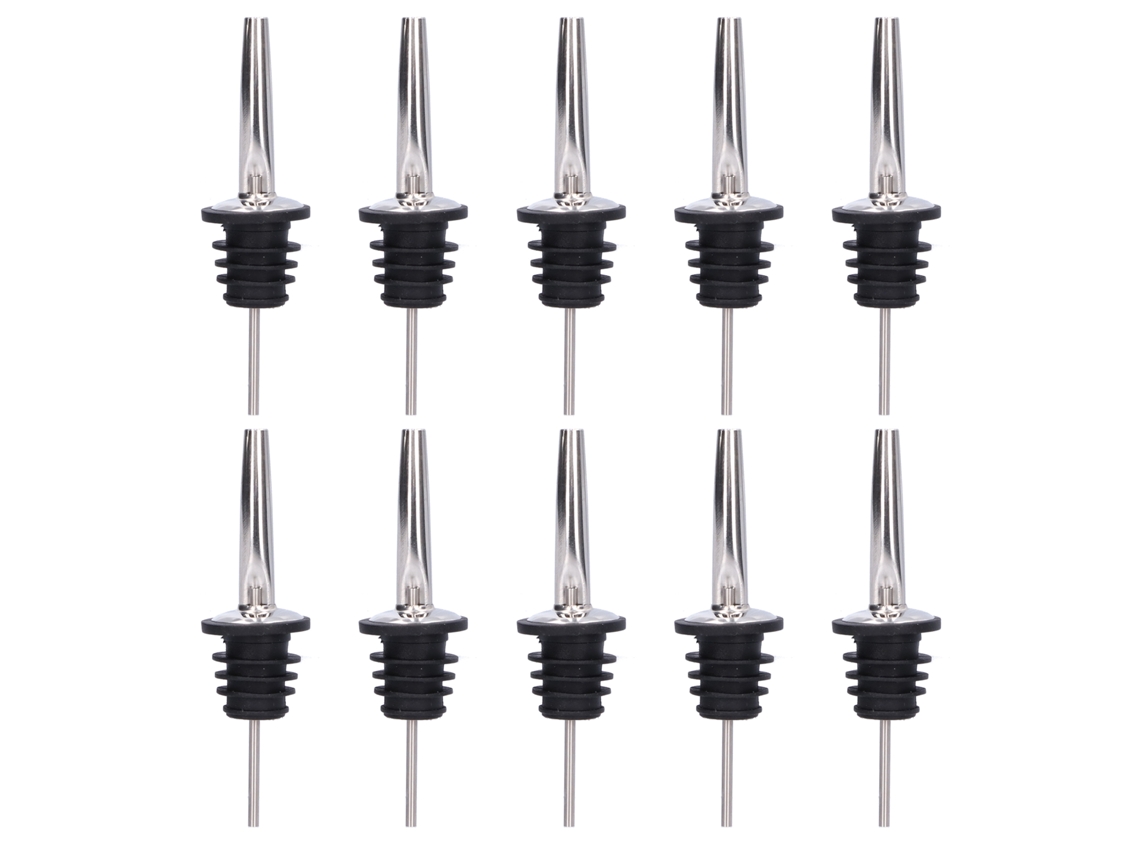 10pcs Derrameador de Vinho Aço Inoxidável com Borracha Vedação Ferramenta de Bar para Casa Restaurantes S/MARCA