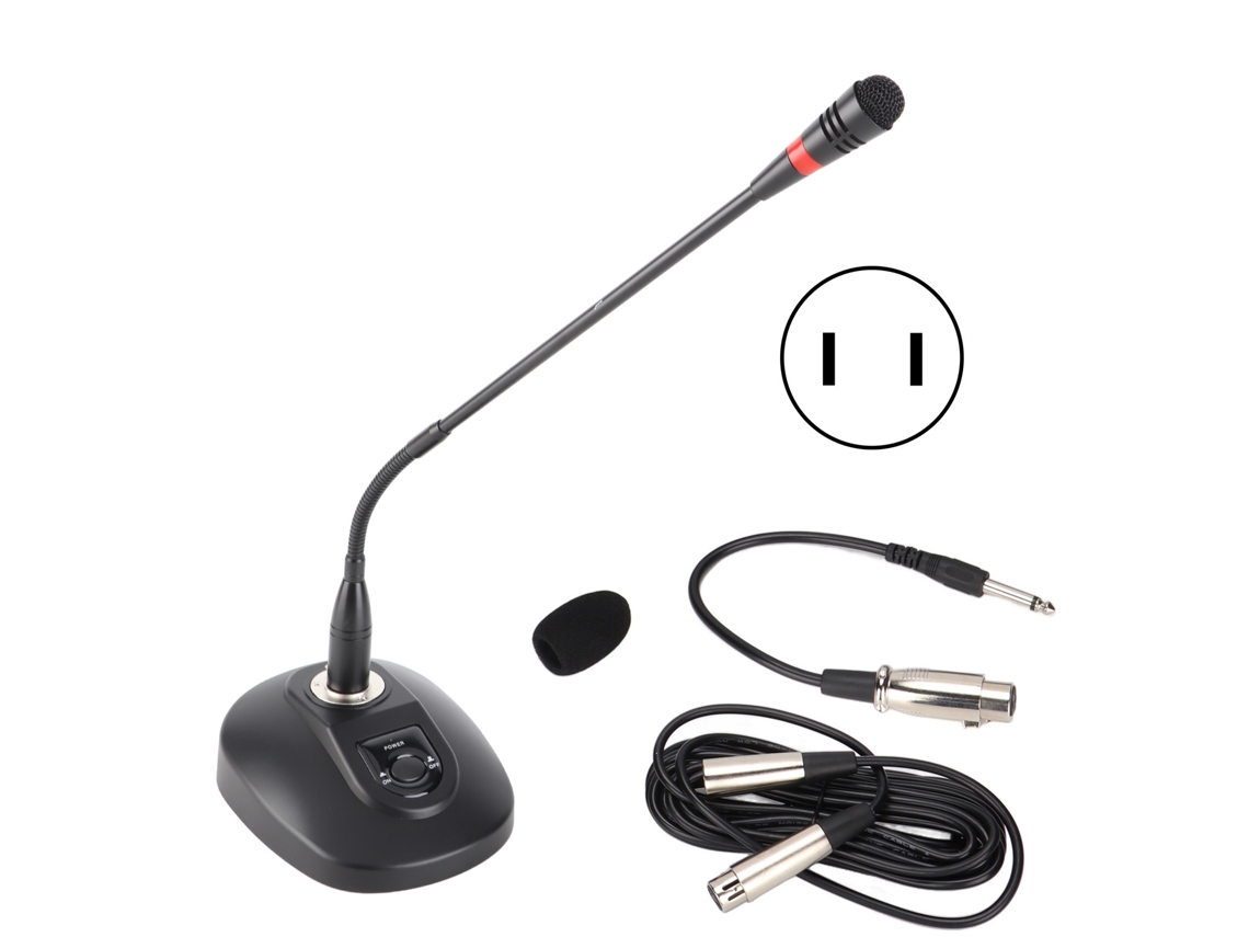 Aetheria microfone Gooseneck Fio Ajustável Mesa com Cabo Xlr para 6.35mm Conferência Transmissão Us Plug