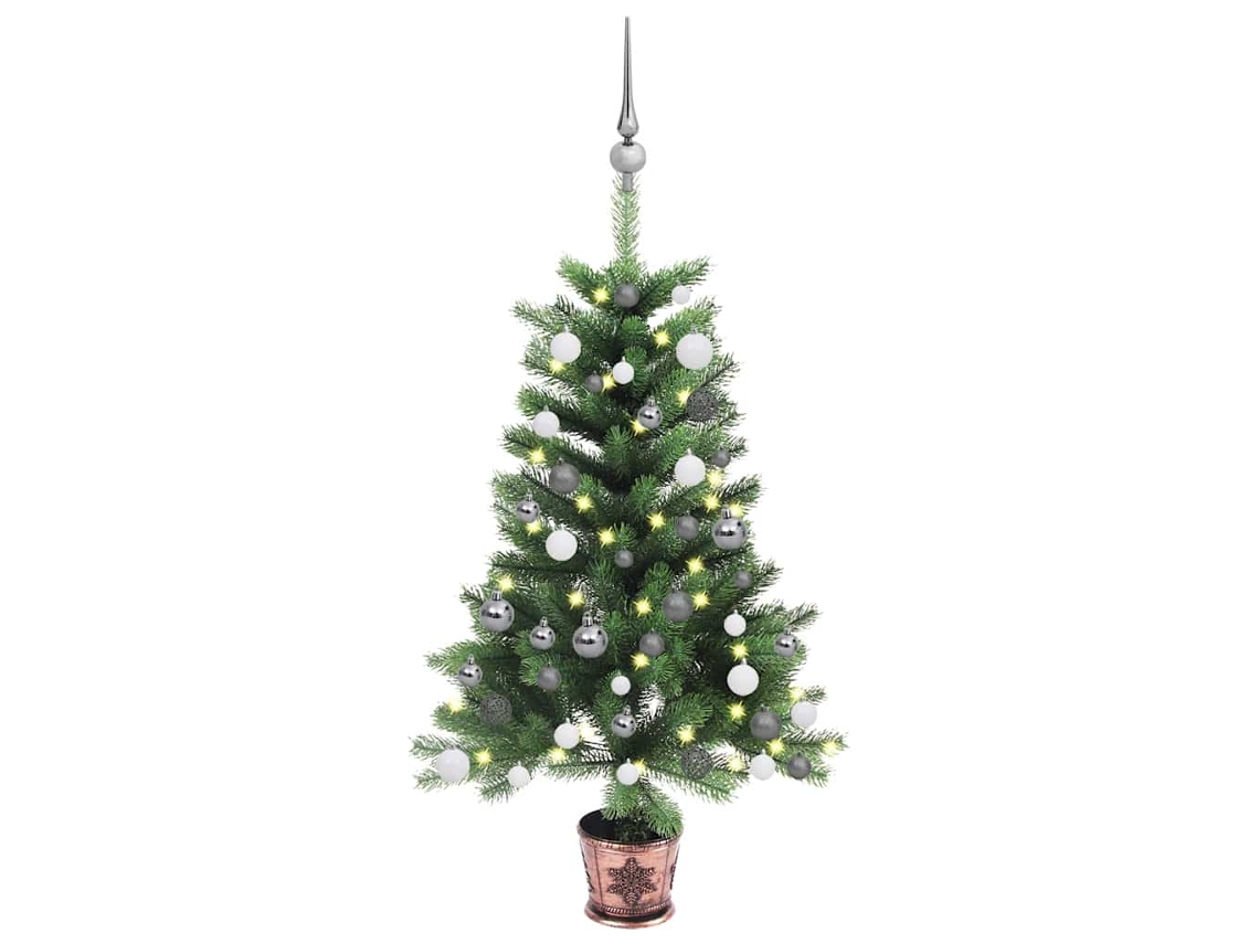 Árvore Natal VIDAXL artificial pré-iluminada c/ bolas verde (90 cm)
