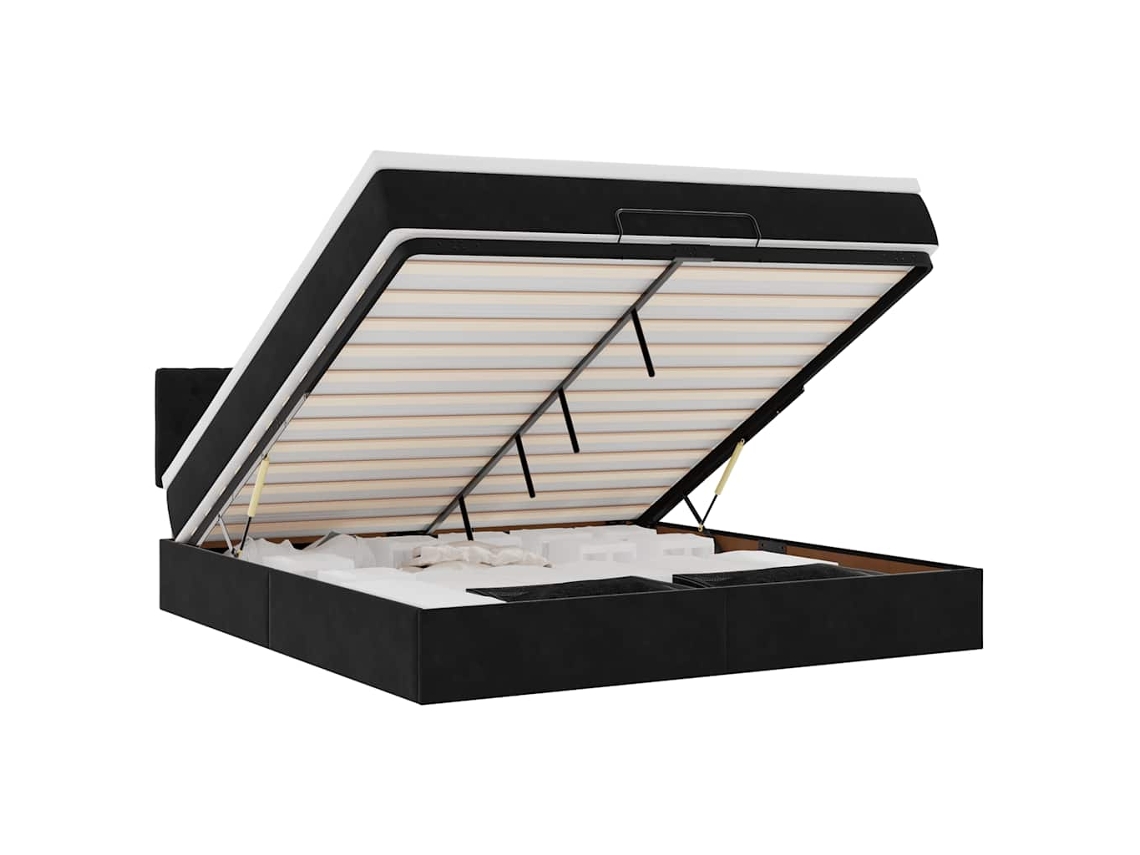 Ottoman Bed Frame, Ottoman Bed Frames Vidaxl Preto Veludo (160 X 200 Cm)