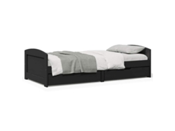 Vidaxl Sofá-cama Com 2 Gavetas Sem Colchão 90x200 Cm Irun Preto