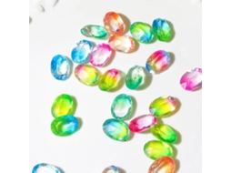 Accesorios De Uñas De Resina Transparente Com Cor Degradê, Forma Ovalada, Ponta Inferior Para Arte De Uñas Diy