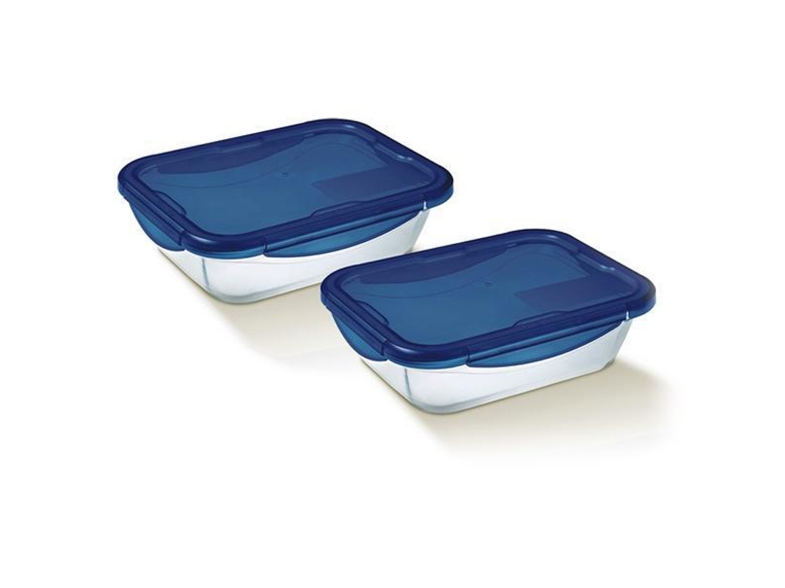 Conjunto de Lancheiras Pyrex Cook & Go 2 Pcs Transparente Vidro de Borosilicato