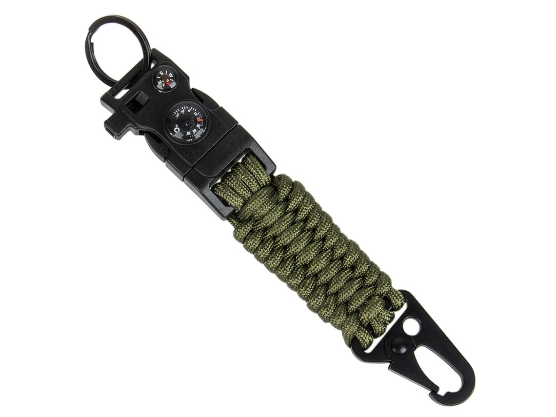 Chaveiro de paracord com bússola, isqueiro, apito, outdoor STELASPLEN