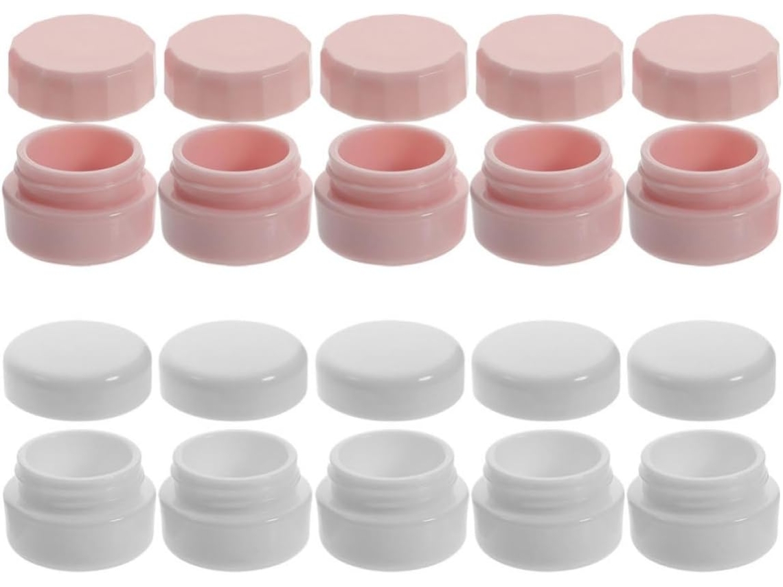 Conjunto De 10 Potes Plásticos Recarregáveis Com Tampas, Recipientes Vazios Para Cosméticos