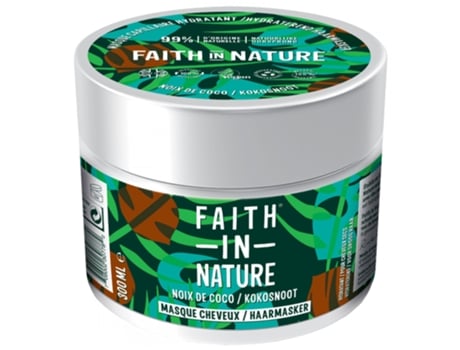 Máscara capilar de coco para cabelos secos 300 ml FAITH IN NATURE