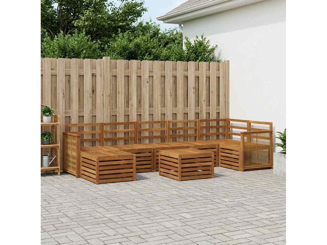 Vidaxl Conjunto De Sofás Para Exterior 7 Unid. Natural