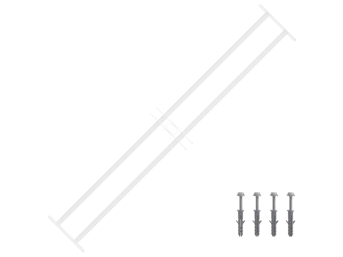 Vidaxl Grade De Segurança Para Janelas Com 2 Barras Cruzadas 93-174 Cm