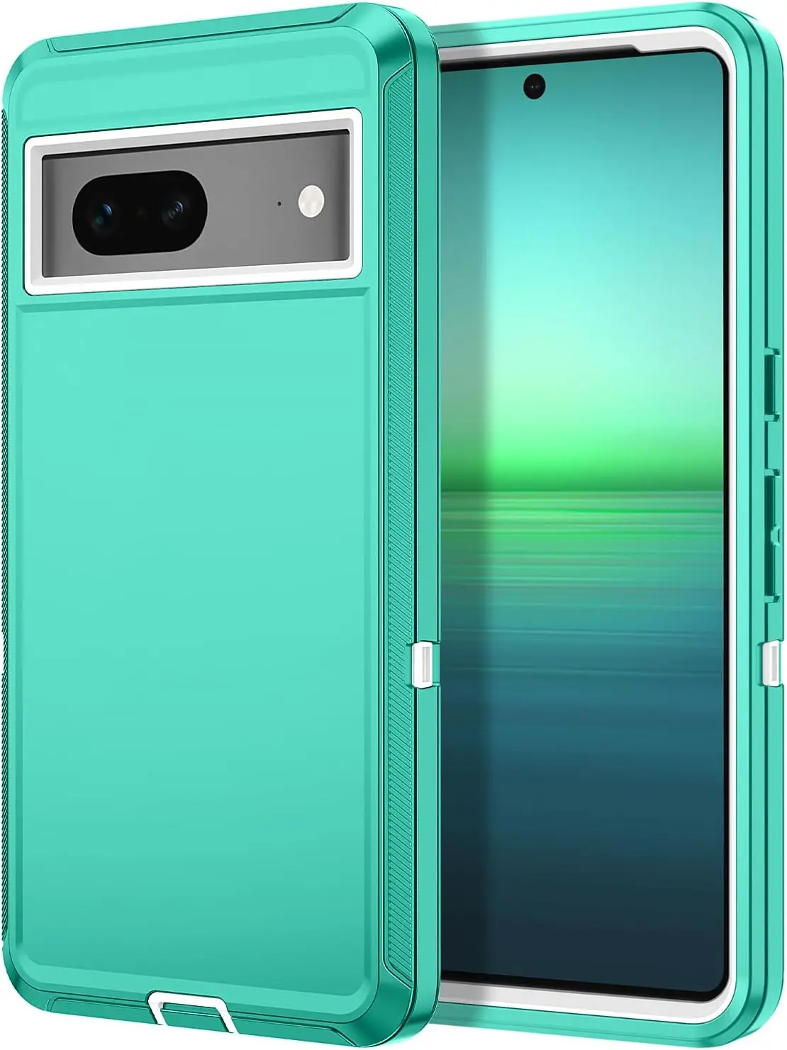 Capa Para Celular 3 Em 1 Ott, Resistente A Impactos E De Alta Qualidade, Com Design Militar (azul E Branca, Compatível Com Google Pixel 10 Pro Xl).