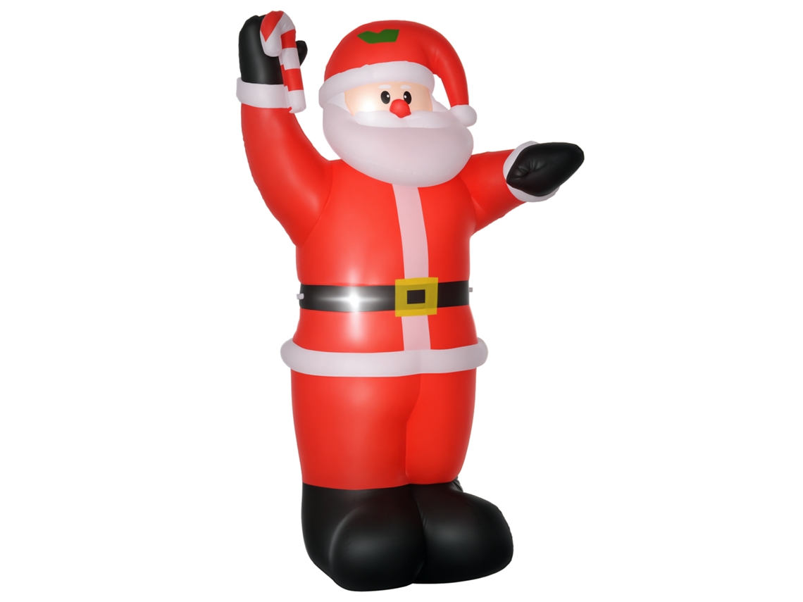 Papai Noel Inflável 2,4m Com Led E Bengala Doce