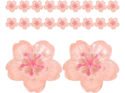 Tachinhas de Resina Rosa Com Design Cerejeira Pétalas de Flores, 30 Unidades, Fixadores Decorativos e Seguros Para Murais De