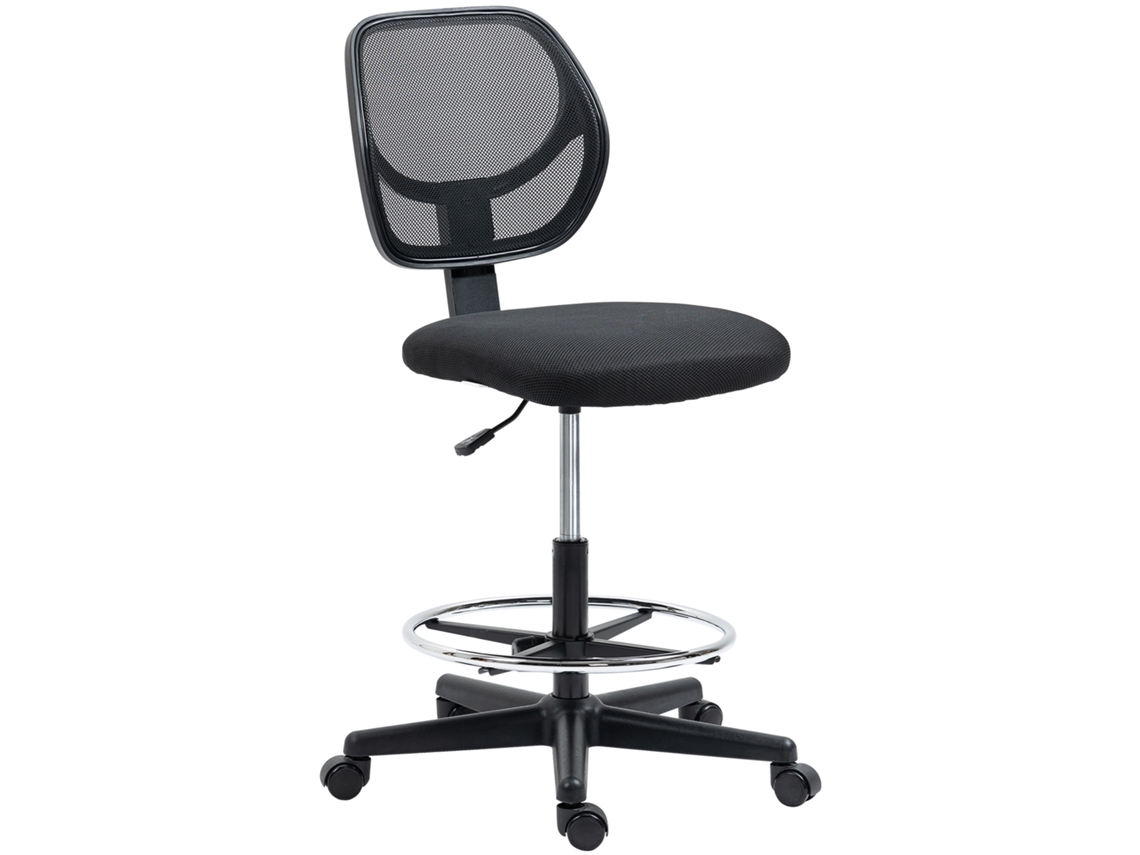 Cadeira Escritório Preta, Apoio Pés Ajustável, Ergonômica.-mhy
