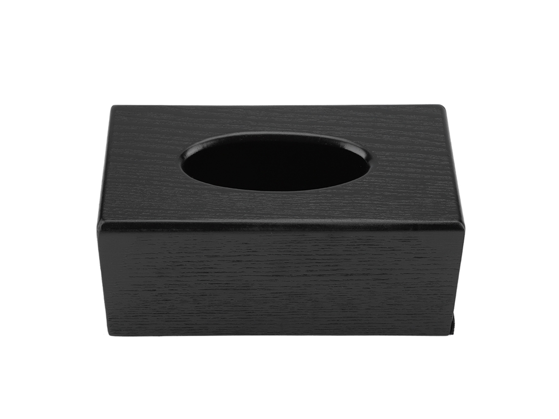 RNEMITERY Caja de Pañuelos Rectangular de Madera Elegancia Natural para Sala Dormitorio Cocina (Negro)