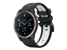 Bracelete Esportivo Silicone para Garmin Quatix 7 Pro com duas cores Preto e Branco XIAOMOYU