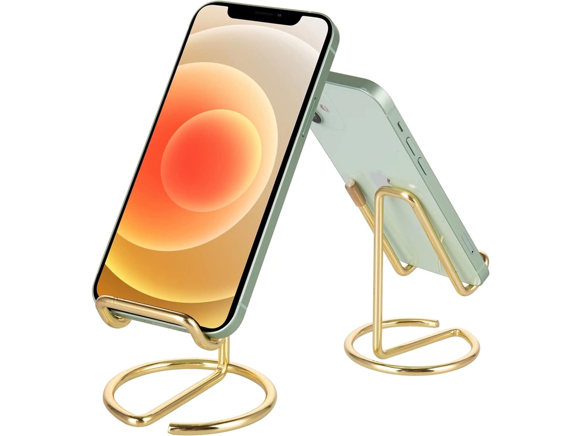 Suporte De Mesa Para Celular, Pacote Com 2 Unidades, Lindo Suporte Para Celular Em Dourado Metálico, Acessório De Mesa.