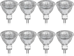 Lurelia Pack De 8 Lâmpadas Halógenas Mr16 Gu5.3 35w 12v 2800k, Branca Quente, Regulável, Sem Cintilação, Substituição