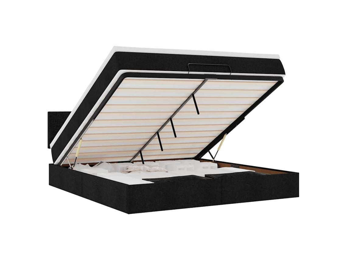 Ottoman Bed, Ottoman Beds Vidaxl Preto Tecido (180 X 200 Cm)