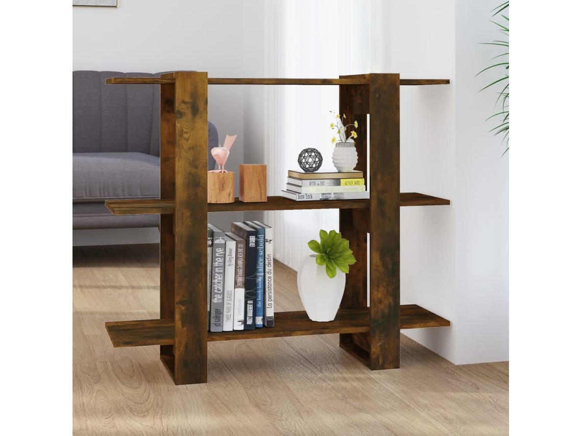 Vidaxl Estante/divisória 100x30x87 Cm Cor Carvalho Fumado