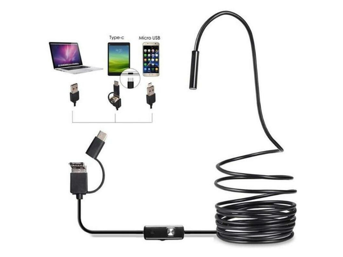 Câmera Endoscópica De 7 Mm A 5 M Para Celular, Compatível Com Computador Android, Interface Usb Tipo C/usb Brilvibera