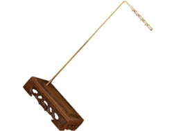 Suporte para Pincéis de Caligrafia Amosfun em Madeira Marrom, Prático e Latão, Design Simples Elegante, Escrit