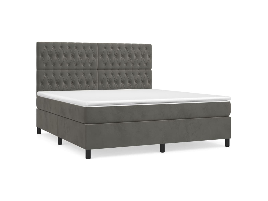 Box Spring Bed, Box Spring Beds Vidaxl Cinzeto Veludo (180 X 200 Cm)