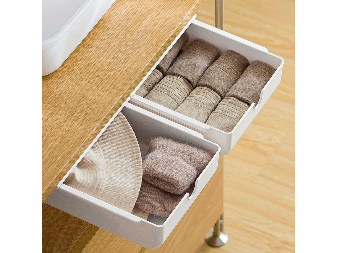 Caja De Armazenamento Invisível Sob A Mesa Com Autoadesivo De Alta Qualidade Para Escritório E Lar