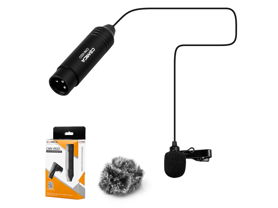 Microfone Lavalier Omnidirecional Clip-on Conector Xlr Microfone Lapel Power Fantasma Comica