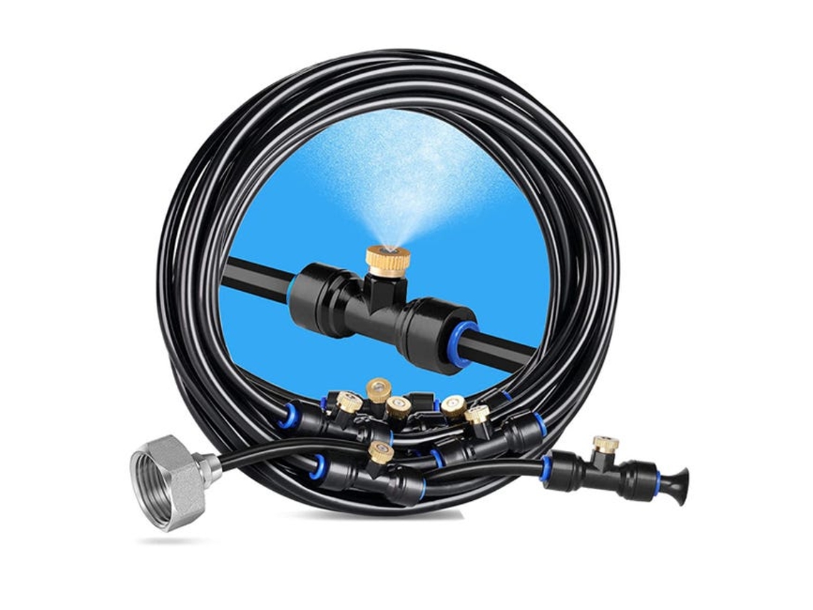Micro Aspersor 18m - 26 Aspersores para Irrigação Agrícola e Jardim - Ideal para Pátios, Varandas e Festas ao Ar Livre - Kit Faça Você Mesmo