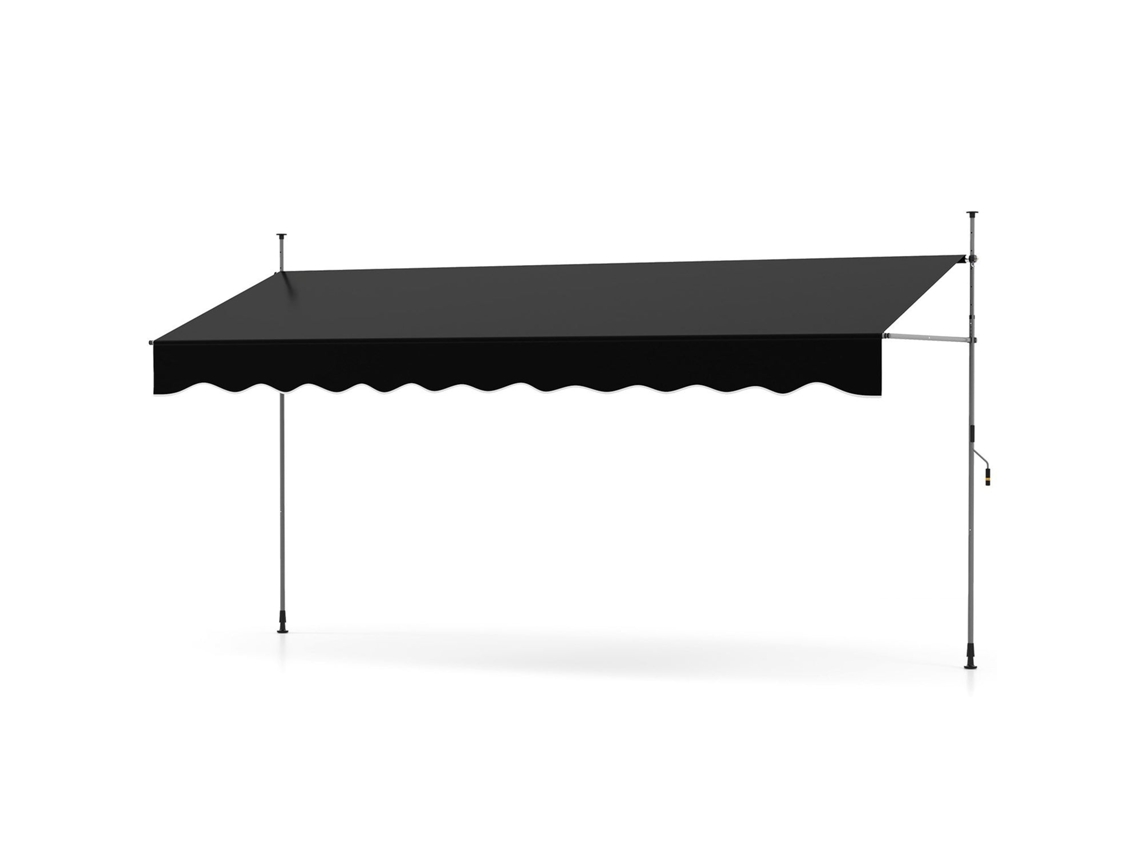 Toldo retrátil para varanda sem perfuração, altura ajustável, proteção UV NORTHIX