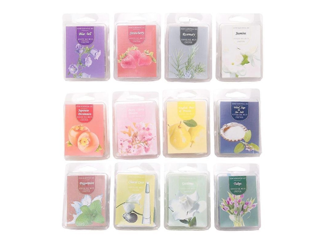 12 Pack Cera Perfumada Em Cubos De Cera De Soja Para Aquecedores, Conjunto De Presente Com 12 Aromas Diferentes Multicolor