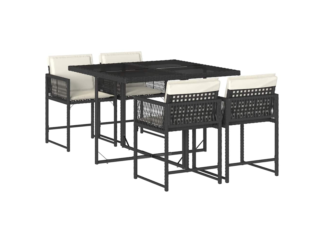 Garden Dining Set, Garden Dining Sets Vidaxl Preto Rattan / Vime (n/a)