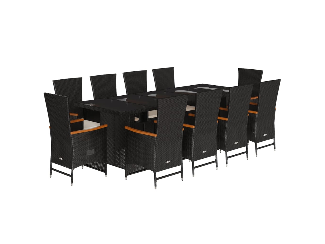 Garden Dining Set, Garden Dining Sets Vidaxl Preto Rattan / Vime (n/a)
