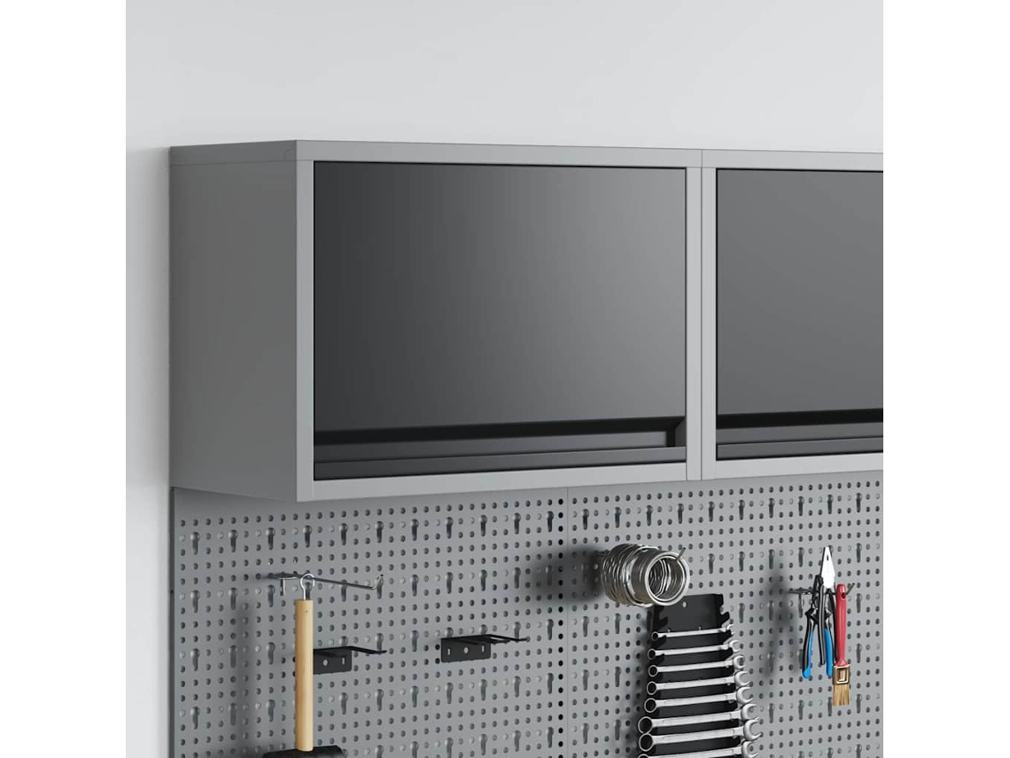 Vidaxl Armário De Ferramentas Preto E Cinza 50 X 25 X 35 Cm