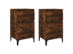 Bedside Cabinet, Bedside Cabinets Vidaxl Marrom Madeira Processada (n/a)