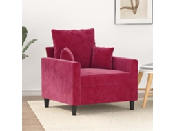 Vidaxl Poltrona 60 Cm Veludo Vermelho-tinto
