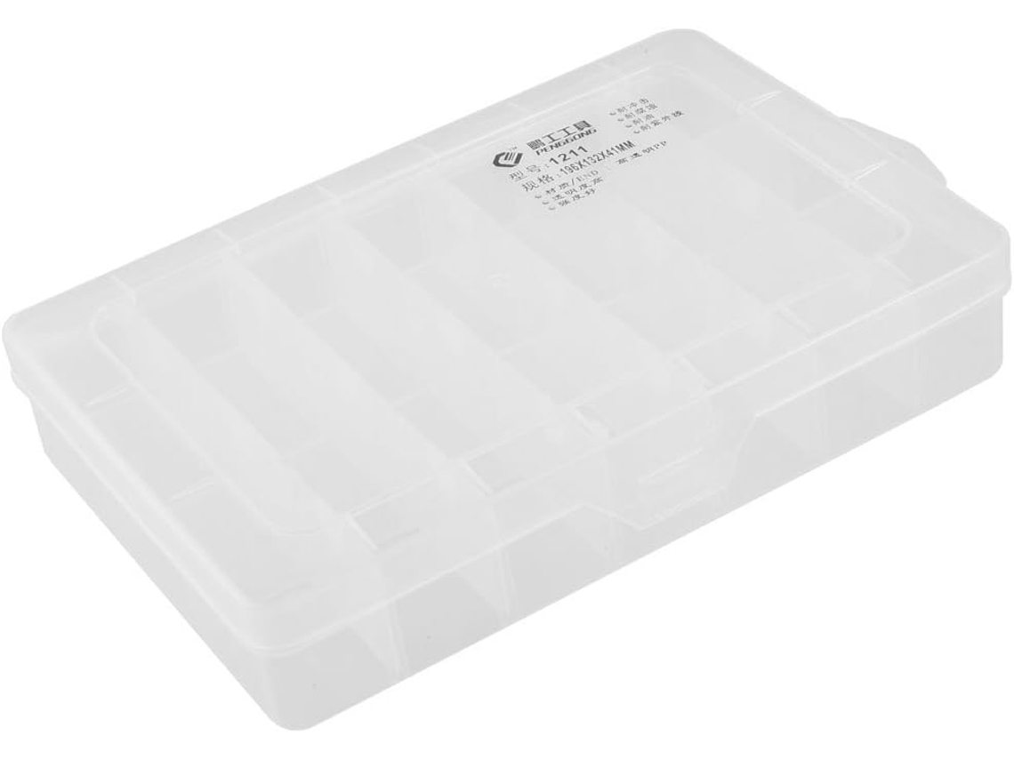 Mini Organizador Eletrônico Transparente para 21 Componentes CHABERLU