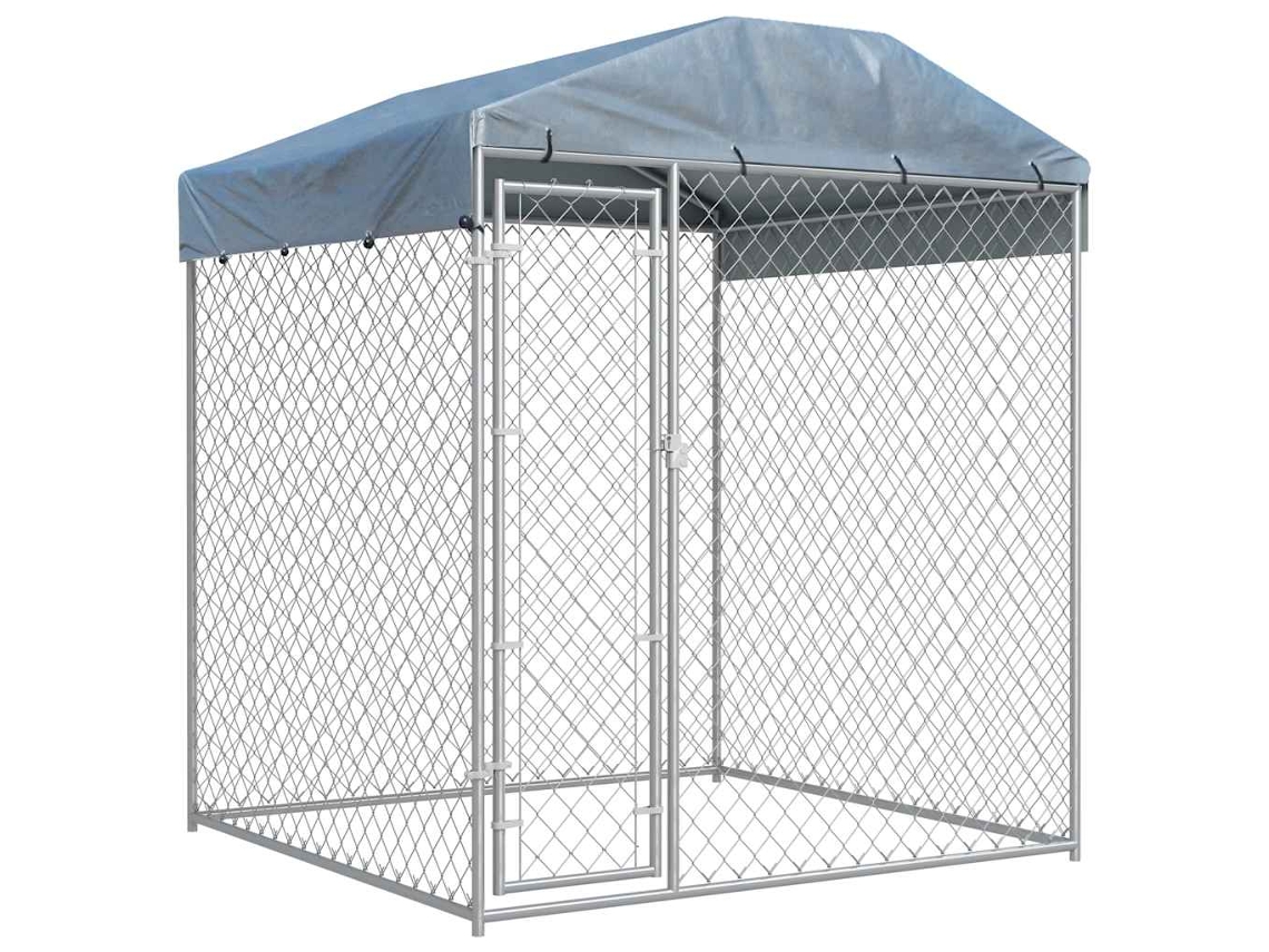 Vidaxl Canil De Exterior Com Toldo 193x193x225 Cm