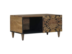 Vidaxl Mesa De Centro Castanho 80 X 50 X 40 Cm Madeira De Manga Maciça