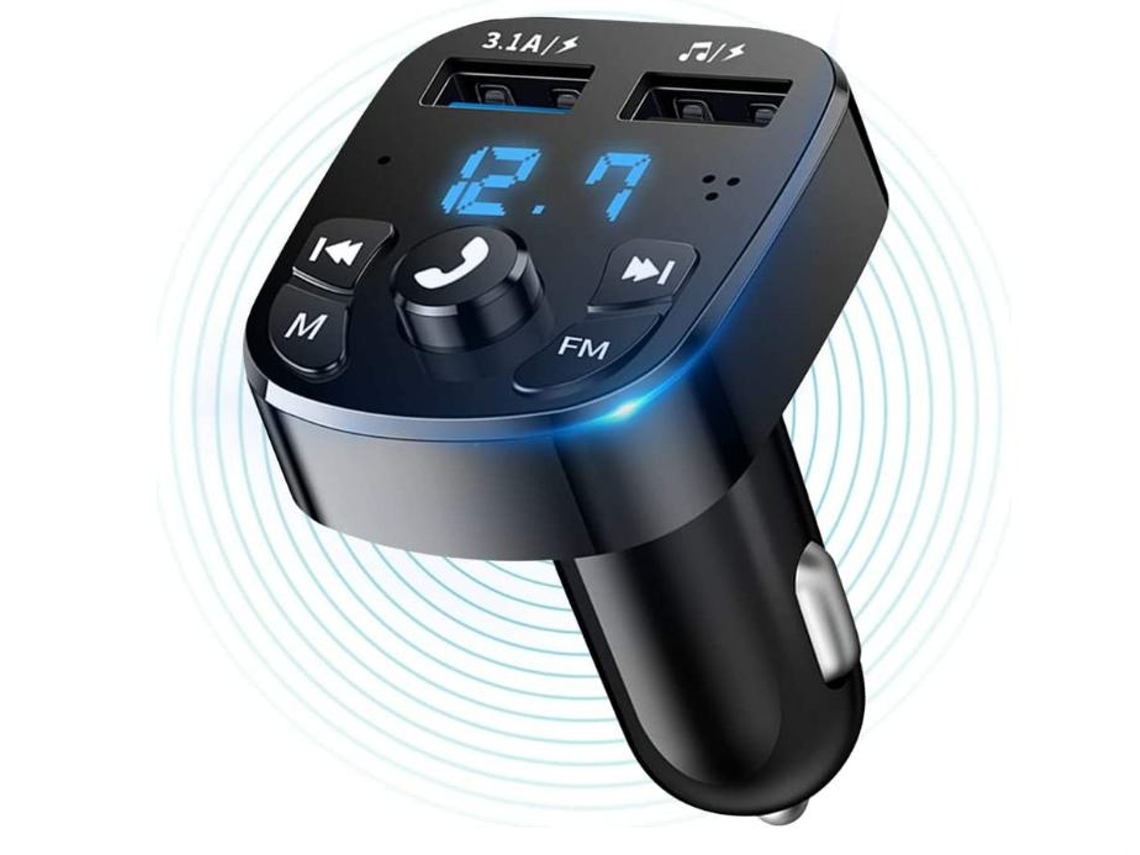 Transmissor Fm Bluetooth Yizhood S5 Dual Usb Type C Tf/usb Preto