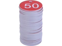 Conjunto De 50 Etiquetas Redondas De Plástico Vermelho Numeradas De 1 A 50, Leves E Compactas, Ideais Para