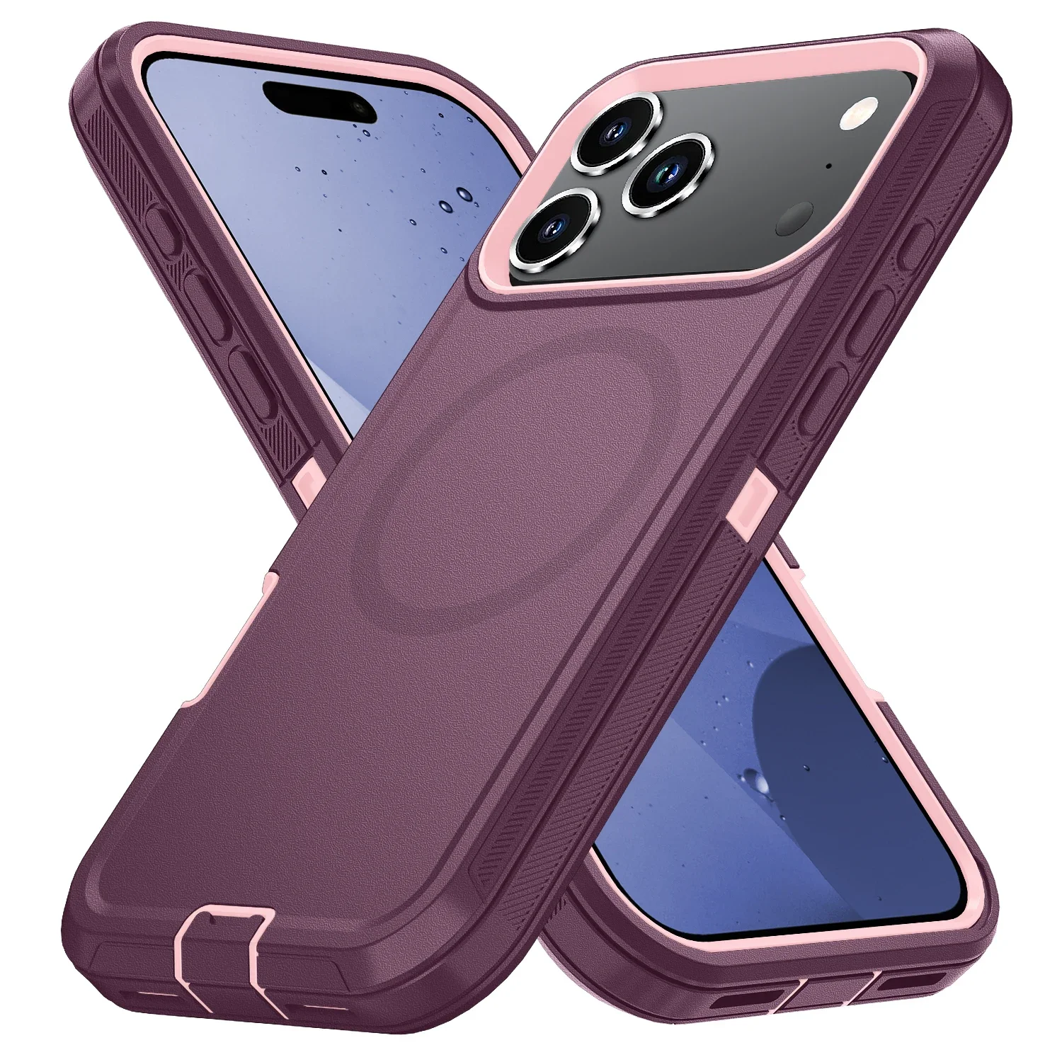 (borgonha, Iphone 17 Pro) Capa Protetora Rígida Em Pctpu Com Função De Carregamento Magnético E Proteção Contra Quedas.