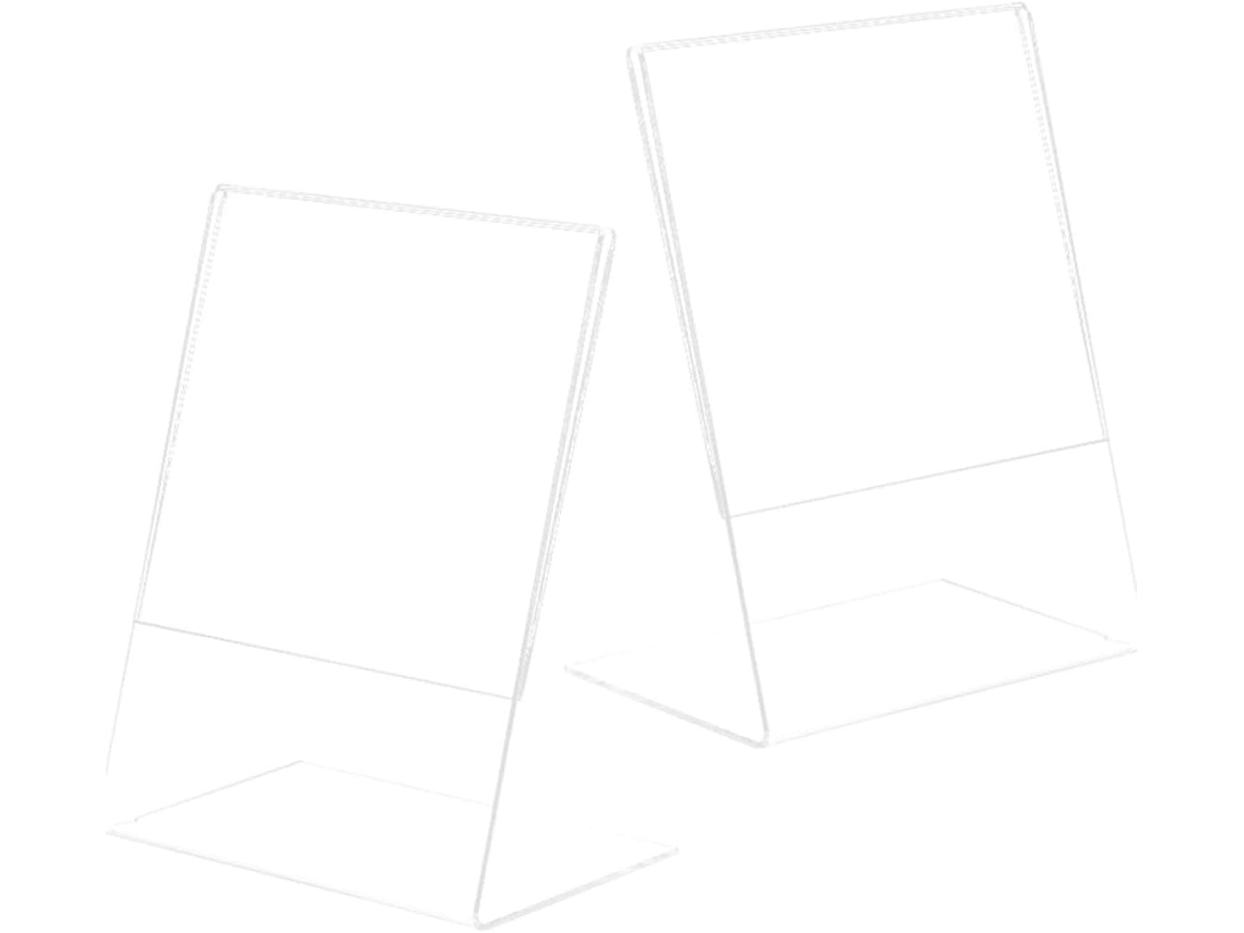 Suporte Vertical Transparente Acrílico Tamanho A5 Conjunto 2 Porta Retratos Cartões Decorações Exibição Código GOKOCO