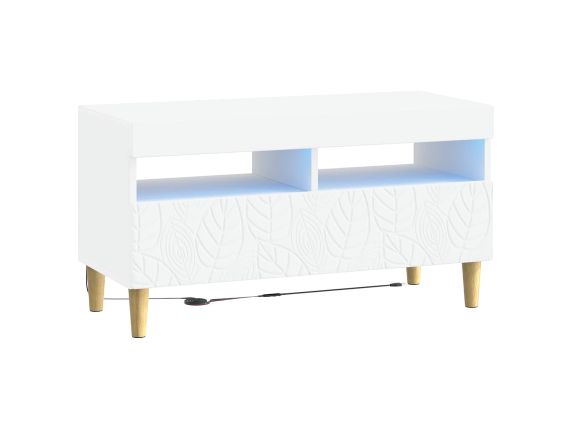 Vidaxl Gabinete De Tv Led Branco Derivados De Madeira